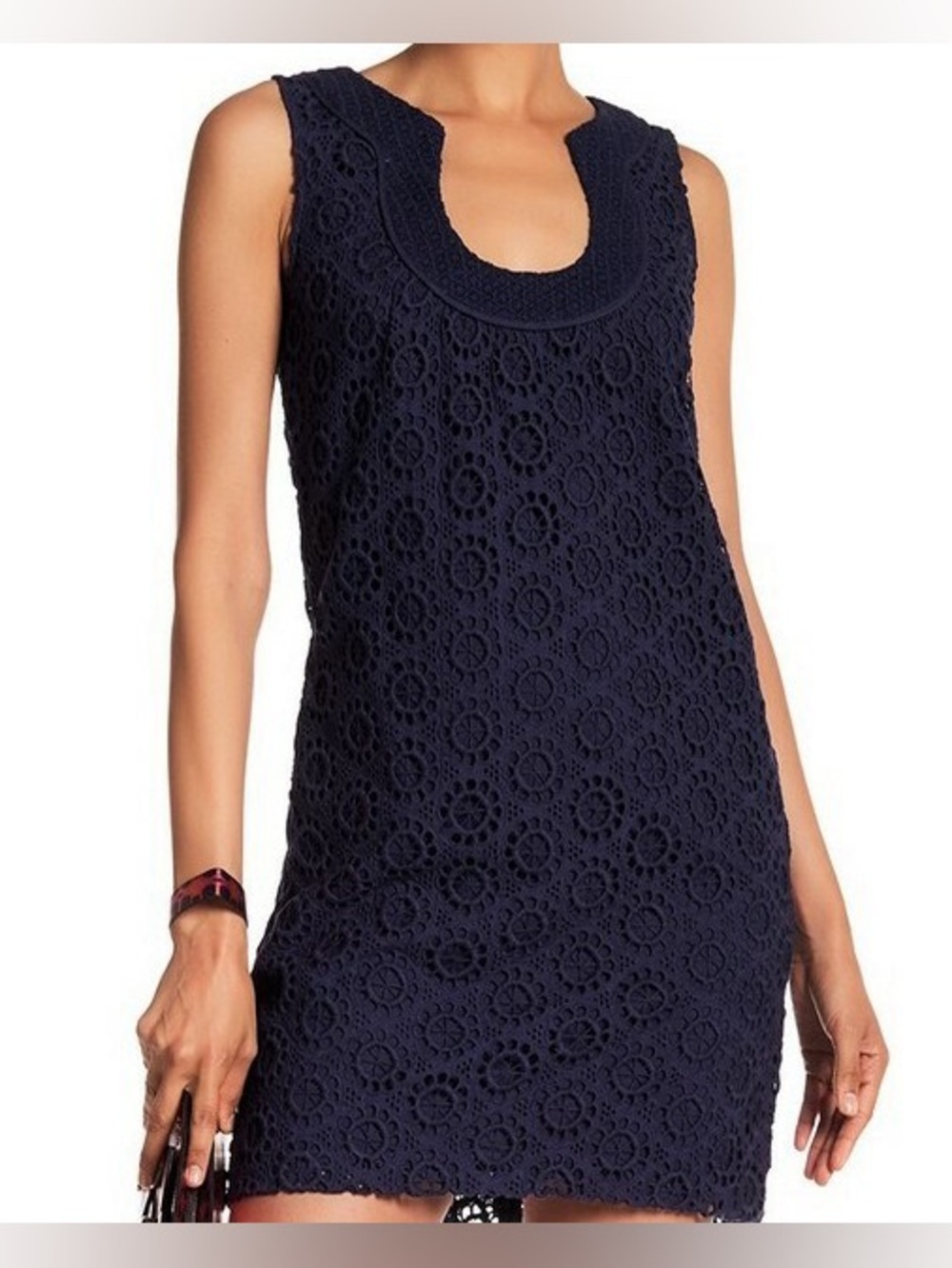 Trina Turk Navy Broderie Anglaise Shift, size 8